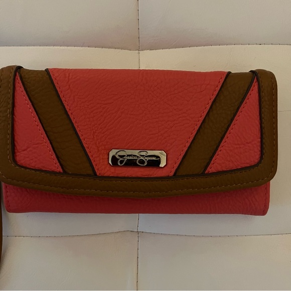 Jessica Simpson Coral/Cognac Greer Wallet - Picture 3 of 8